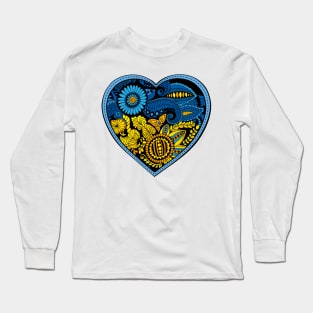 Heart in colors of Ukrainian Flag. Long Sleeve T-Shirt